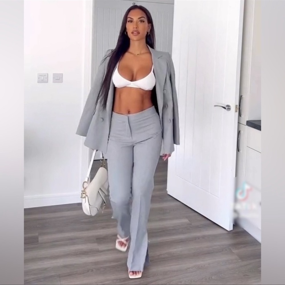 NWT Zara Gray Blazer and Matching Pants Set